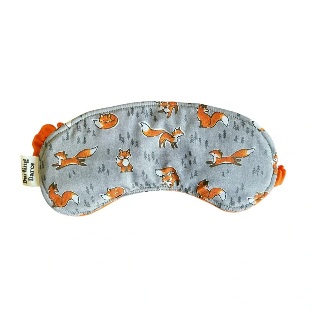 Fox Theme Kids Sleep Mask - Gray and Orange